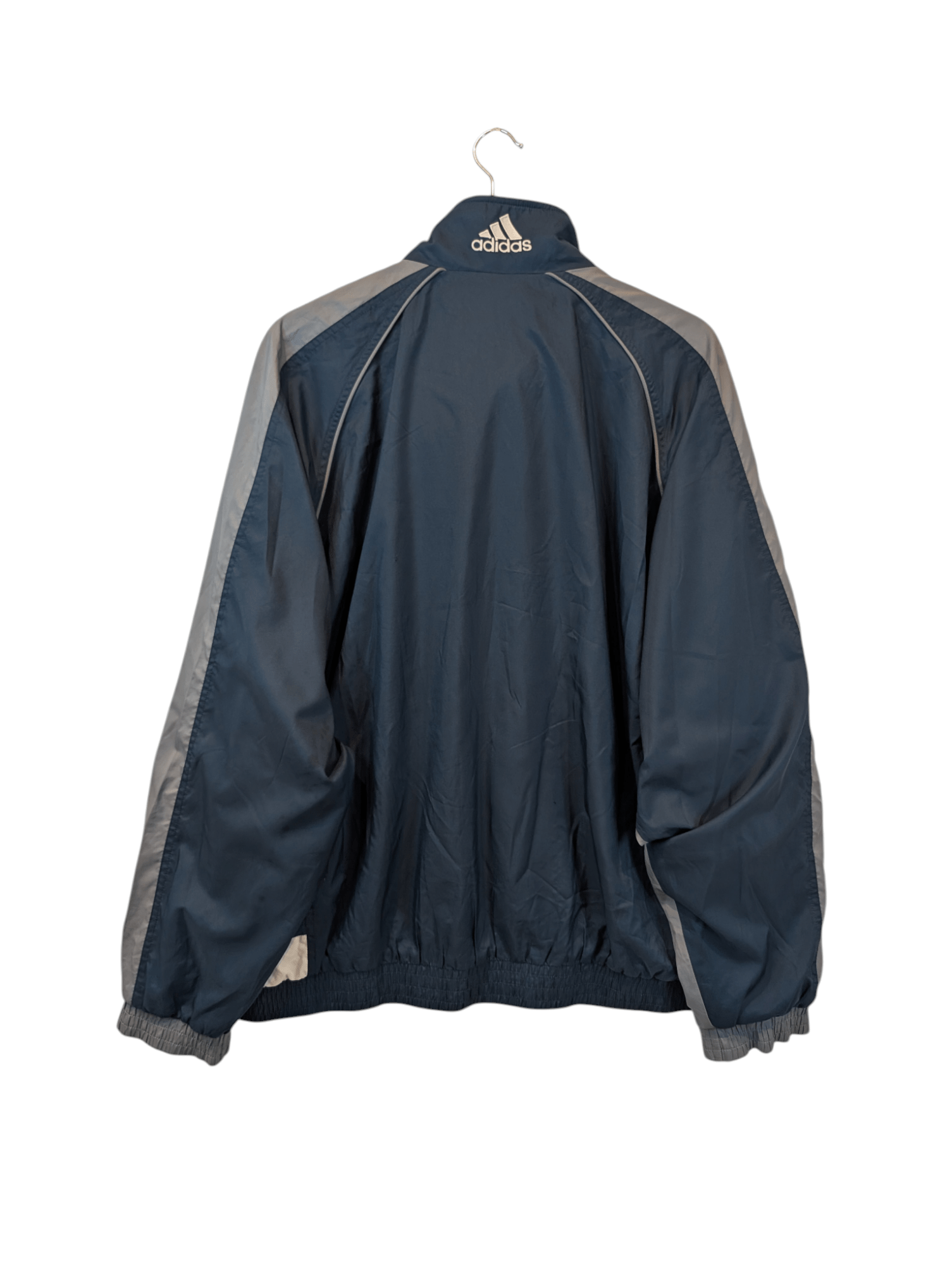 Vintage Adidas Men's Logo Navy / Grey Jacket Size Extra Large - REWEAR CLUB