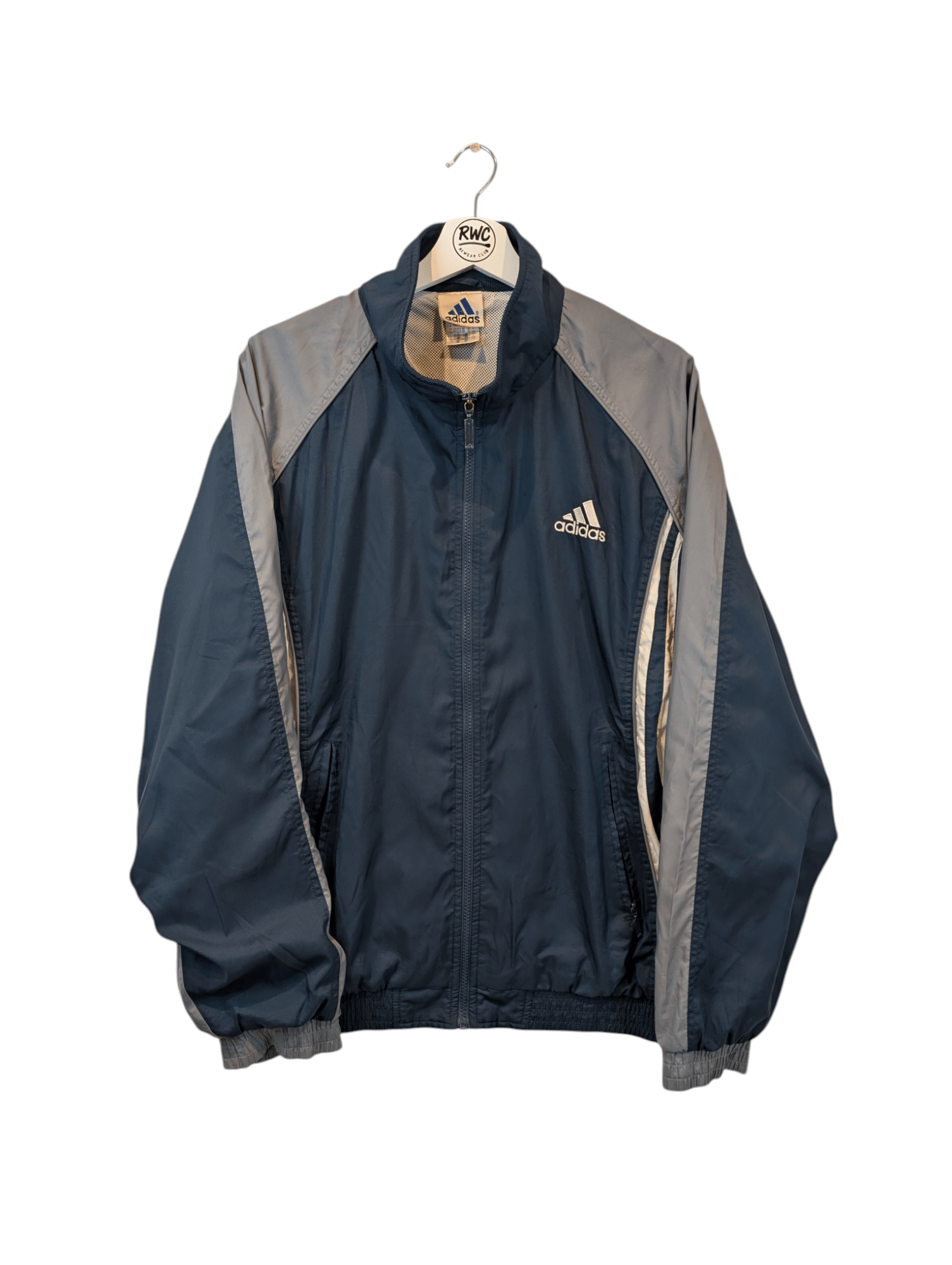 Vintage Adidas Men's Logo Navy / Grey Jacket Size Extra Large - REWEAR CLUB