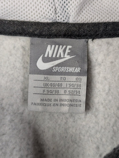 Vintage Nike Men's Logo Faux Leather Black / Grey Jacket Size Extra Large - REWEAR CLUB